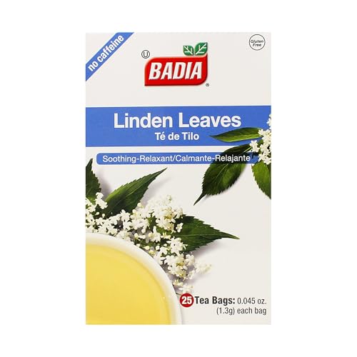 Badia Linden Tea Bags - 25 Caffeine-Free Herbal Infusion for Relaxation