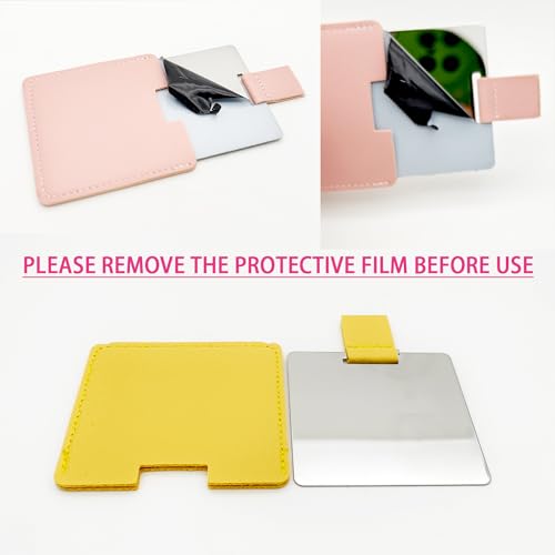 Unbreakable Pocket Mirror with PU Leather Case Mini Handheld Mirror