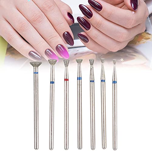 YUYTE 7Pcs Ceramic Nail Drill Bits Set 3/32 Inch for Acrylic Gel Nails