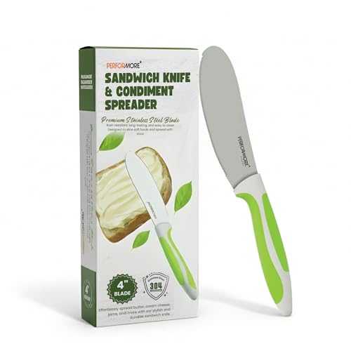 Performore Serrated Sandwich Knife - 4" Stainless Steel Blade for Easy Slicing