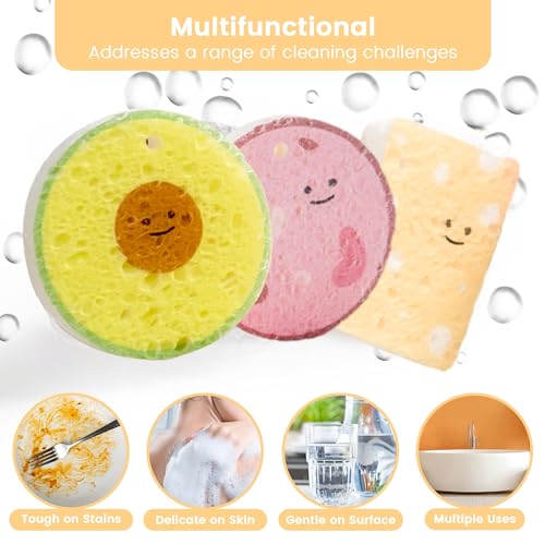 Leafre Cellulose Compressed Sponges - Avocado Sandwich Set, 10 Pack