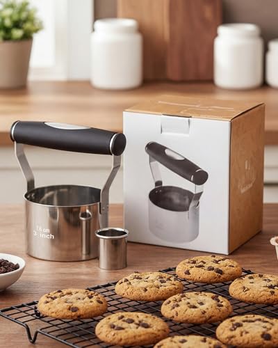 3-Inch Stainless Steel Biscuit Cutter with Ergonomic Handle