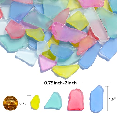 Colorful Sea Glass for Crafts - 14oz Mixed Colors Pieces