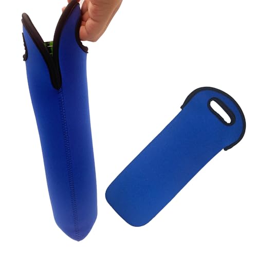 Bituinra Blue Neoprene Wine Bottle Bag - Tote & Cooler for Drinks
