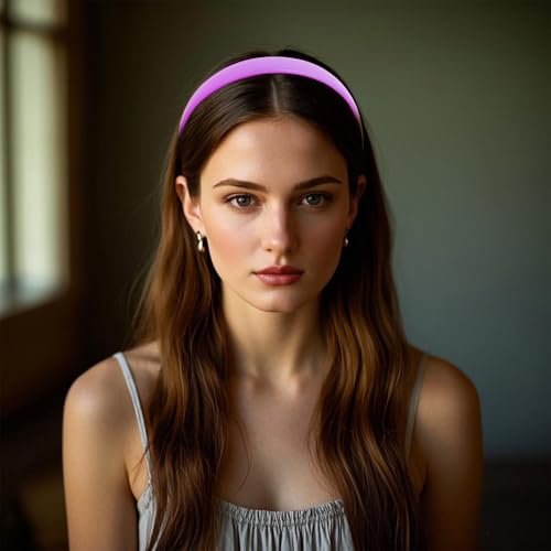 AMCAMI 1-Inch Wide PU Leather Headband Non-Slip Hair Accessory