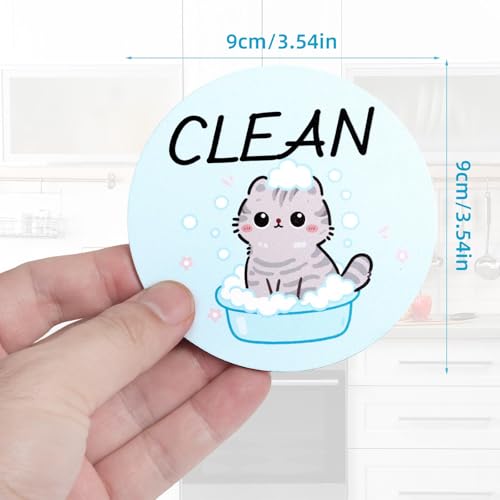 Funny Cat Dishwasher Magnet Sign - Double-Sided Clean/Dirty
