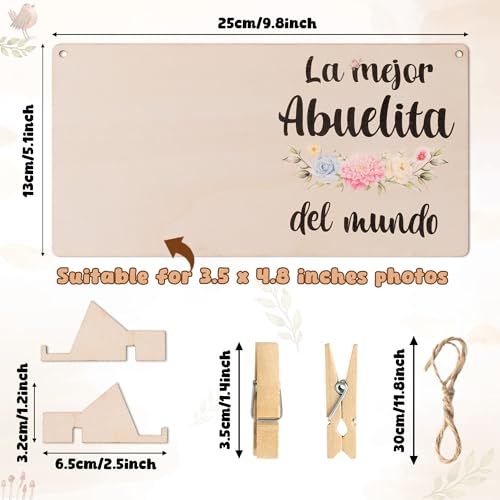 La Mejor Abuelita Del Mundo Wooden Photo Frame Gift