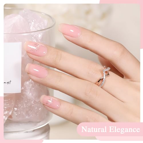 SHOYUM Sheer Light Pink Jelly Gel Nail Polish 15ml Milky Nude Peach