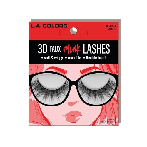 L.A. Colors 3D Faux Mink False Eyelashes - Andie
