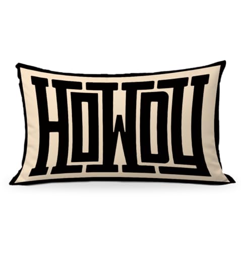 Western Howdy Throw Pillow Cover 12x20 - Soft Flannel Southwestern Decor