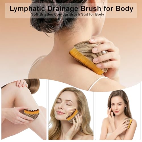 Lymphatic Contour Face Brush for Facial Sculpting and Drainage