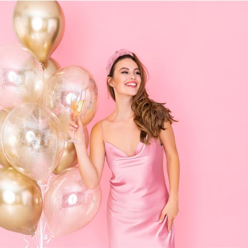 KIUEZIR Pink Knotted Rhinestone & Pearl Headband for Women