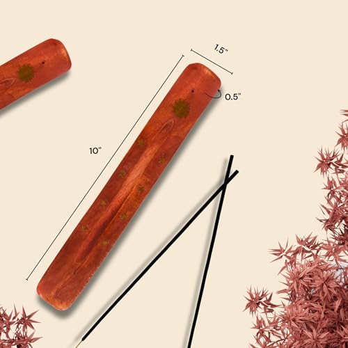 10-Inch Sun Design Wood Incense Holder for Aromatherapy