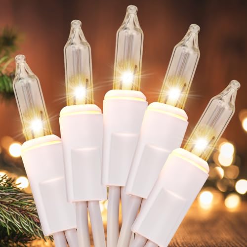 Meteds Warm White Christmas Lights 150 Count 32Ft Connectable String Set