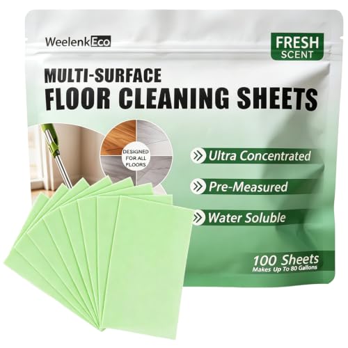 Multi-Effect Floor Cleaning Tablets - Green, 100 Pack | Deep Clean & Shine