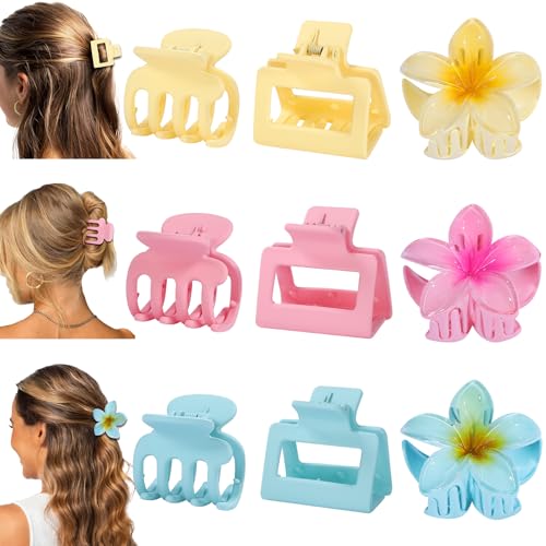 USDNICE Flower Hair Claw Clips 9 Pack - Multi-Style Nonslip Hair Accessories