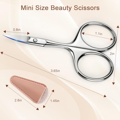 Hdama Mini Eyebrow and Facial Hair Grooming Scissors with Safety Cover