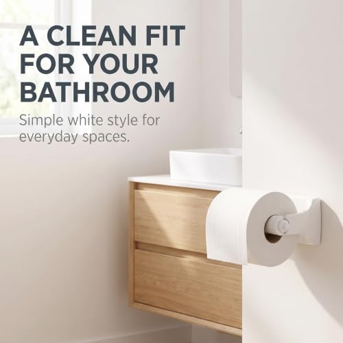 Universal Spring-Loaded Toilet Paper Holder Roller Replacement Rod - White