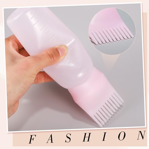 Pimoys Root Comb Hair Dye Oil Applicator Bottle 3 Pack 6Oz
