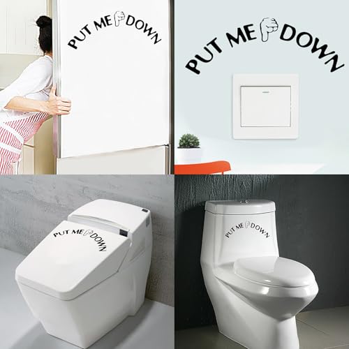 Put Me Down Toilet Lid Decals - 5 Waterproof Vinyl Stickers