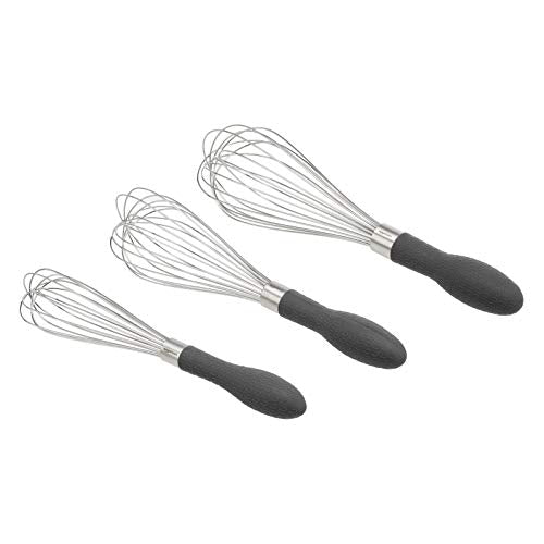 Amazon Basics 3-Piece Stainless Steel Balloon Wire Whisk Set