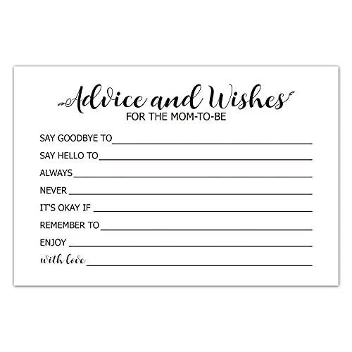 Baby Shower Advice Cards - 50 Pack 4x6 Inch Wishes for New Mom