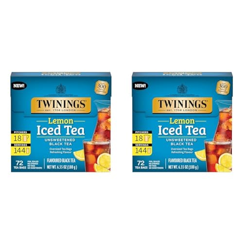 Twinings Lemon Black Iced Tea, 72 Oversized Tea Bags (Pack of 2)