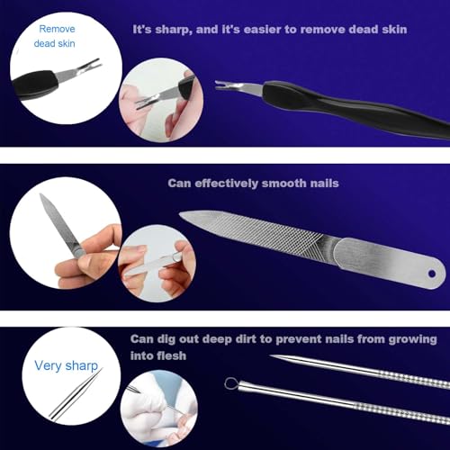 Ingrown Toenail File and Lifter Set 6-Piece Professional Pedicure Tool Kit