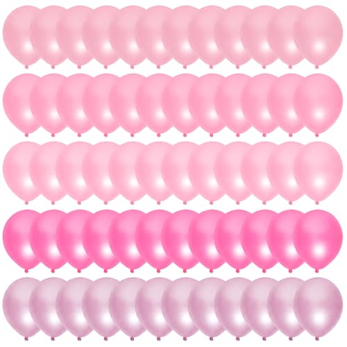 60 Pcs Pink Latex Balloons Set - Assorted Shades for Parties
