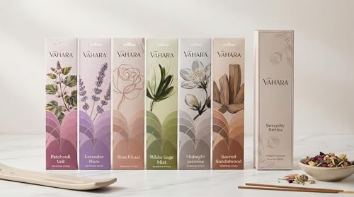 VAHARA Serenity Series Masala Incense Sticks - 6 Hand-Rolled Aromatherapy Scents