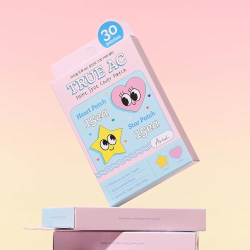 Ariul True AC Hydrocolloid Pimple Patches Star & Heart Blemish Spot Cover