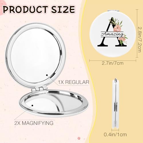 Tamnioa Initial A Compact Mirror - Personalized Pocket Makeup Mirror for Women