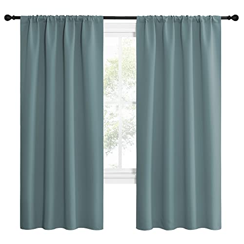 NICETOWN Greyish Blue Blackout Curtains Panels for Window, Thermal