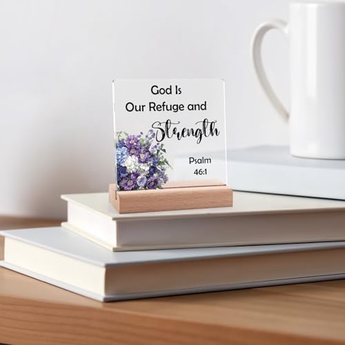 Inspirational Bible Verse Acrylic Desk Decor with Stand