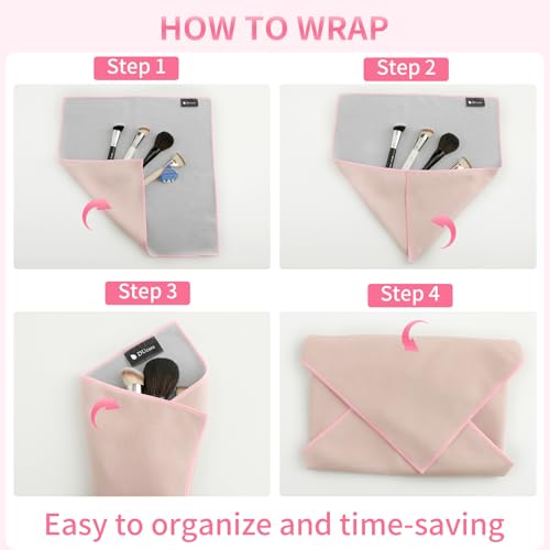 DUcare Self Adhesive Magic Makeup Bag & Camera Lens Wrap 13.5 Inch Pink