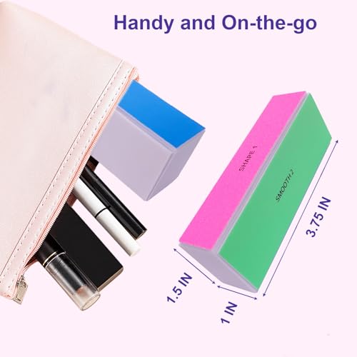 HomeyEra 4 Way Nail Buffer Block Set, 4-Pack Multi-Grit Nail Shine Polishers for Natural and Acrylic Nails