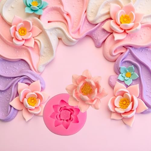 3D Flower Lotus Silicone Mold for Cake Toppers & Crafts