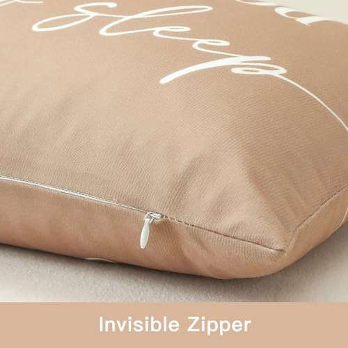 OTOSTAR 16x24 Inch Coffee Brown Decorative Pillow Cover Double Sided Give It to God and Go to Sleep