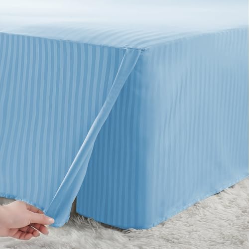 HENGWEITEXT Queen Size Pleated Bed Skirt with Split Corners