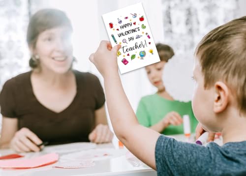 Teacher Valentine's Day Cards with Envelopes - 4x6 Inches