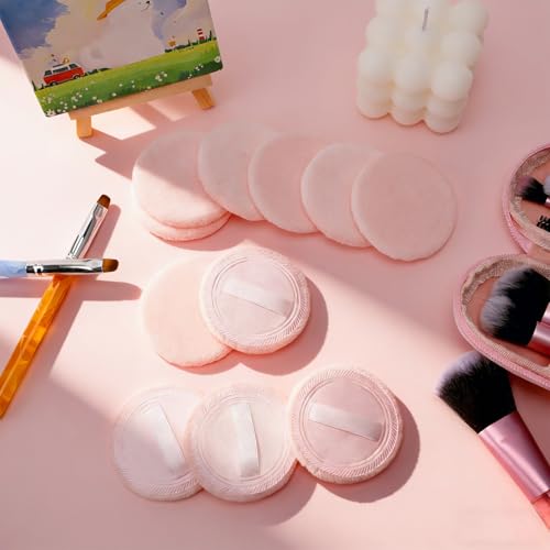 Clofiak 12 Pcs Velour Loose Powder Puff, 2.36 Inch Round Makeup Pads