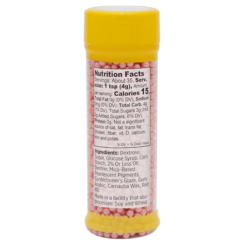 Wilton Pink Sugar Pearl Sprinkles for Cakes & Cupcakes 5 oz - Edible Elegant Decoration