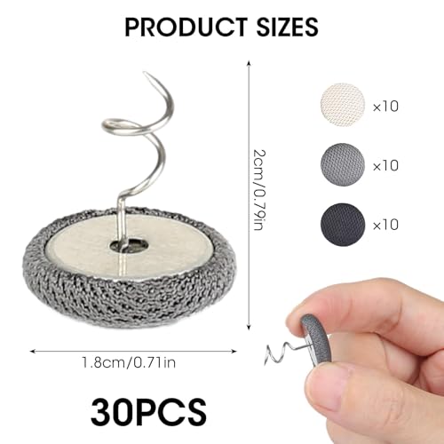 30 Pack Upholstery Pins - Durable Fabric Fasteners for DIY Projects