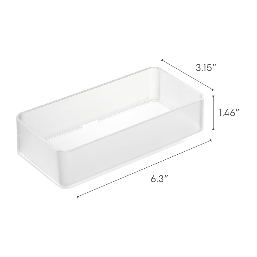 YAMAZAKI Home Tower Set Of 2 Clear Bottom Storage Cases - Stackable Transparent Organization Bins, Medium - Medium - Ps Resin