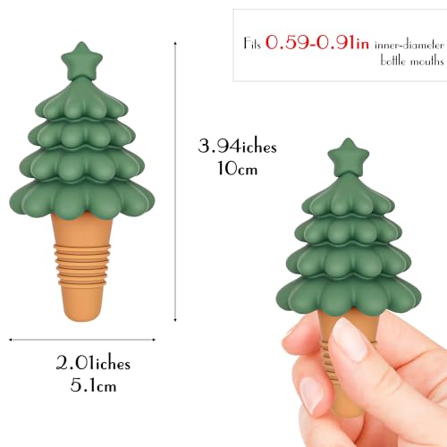 Christmas Tree Wine Stoppers - Reusable Festive Bottle Stoppers