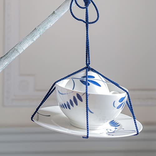 Villeroy & Boch Old Luxembourg Brindille Rice Bowl, 25 oz, Premium Porcelain, White/Blue