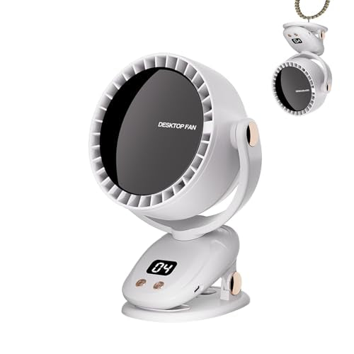 Portable Clip-On Fan with 6 Speeds | Rechargeable USB Desk Fan