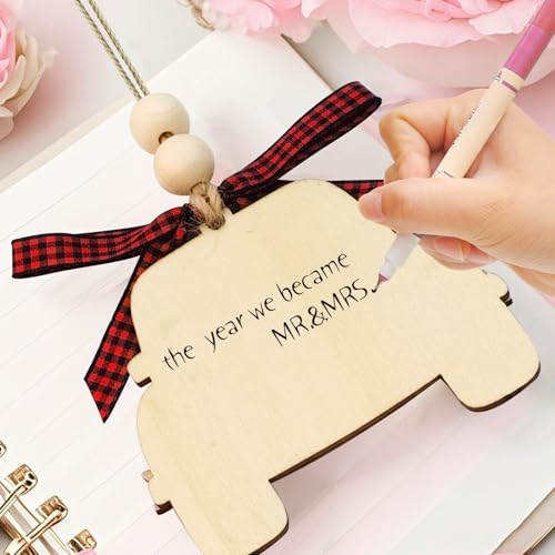 Personalized Mr. & Mrs. Wooden Wedding Ornament 2025