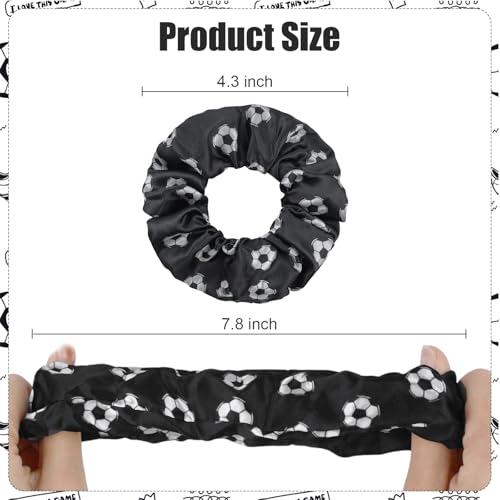 Jaarssho Black & White Soccer Hair Ties - 20 Pcs Elastic Sports Hair Accessories for Girls and Women