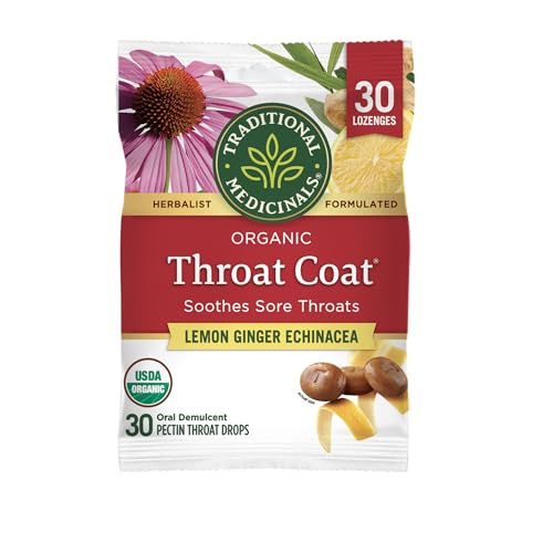Organic Lemon Ginger Echinacea Lozenges for Sore Throat Relief